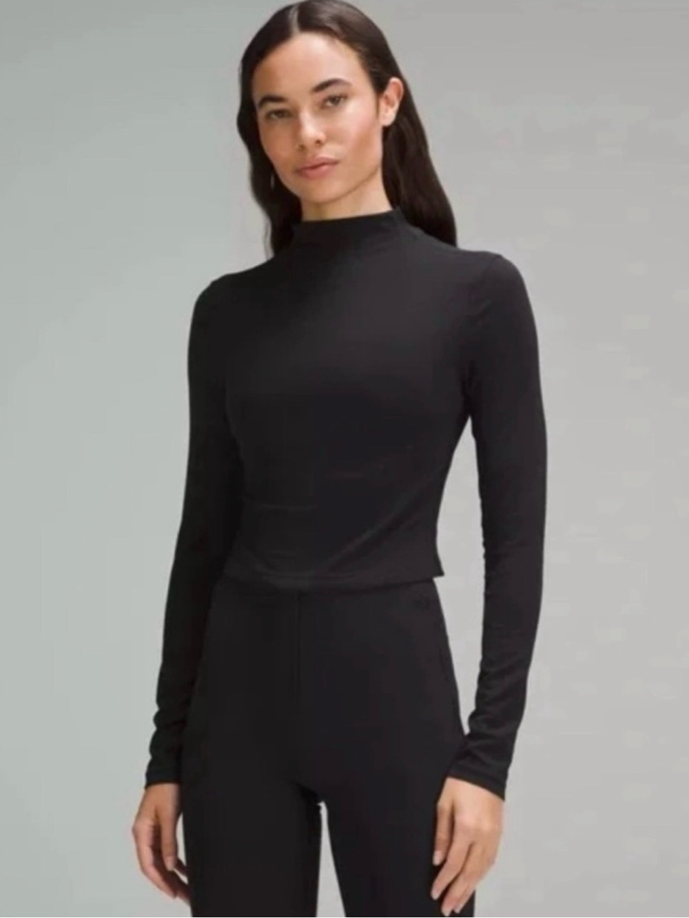 Lululemon All Aligned Mock Neck Long Sleeve Shirt Black